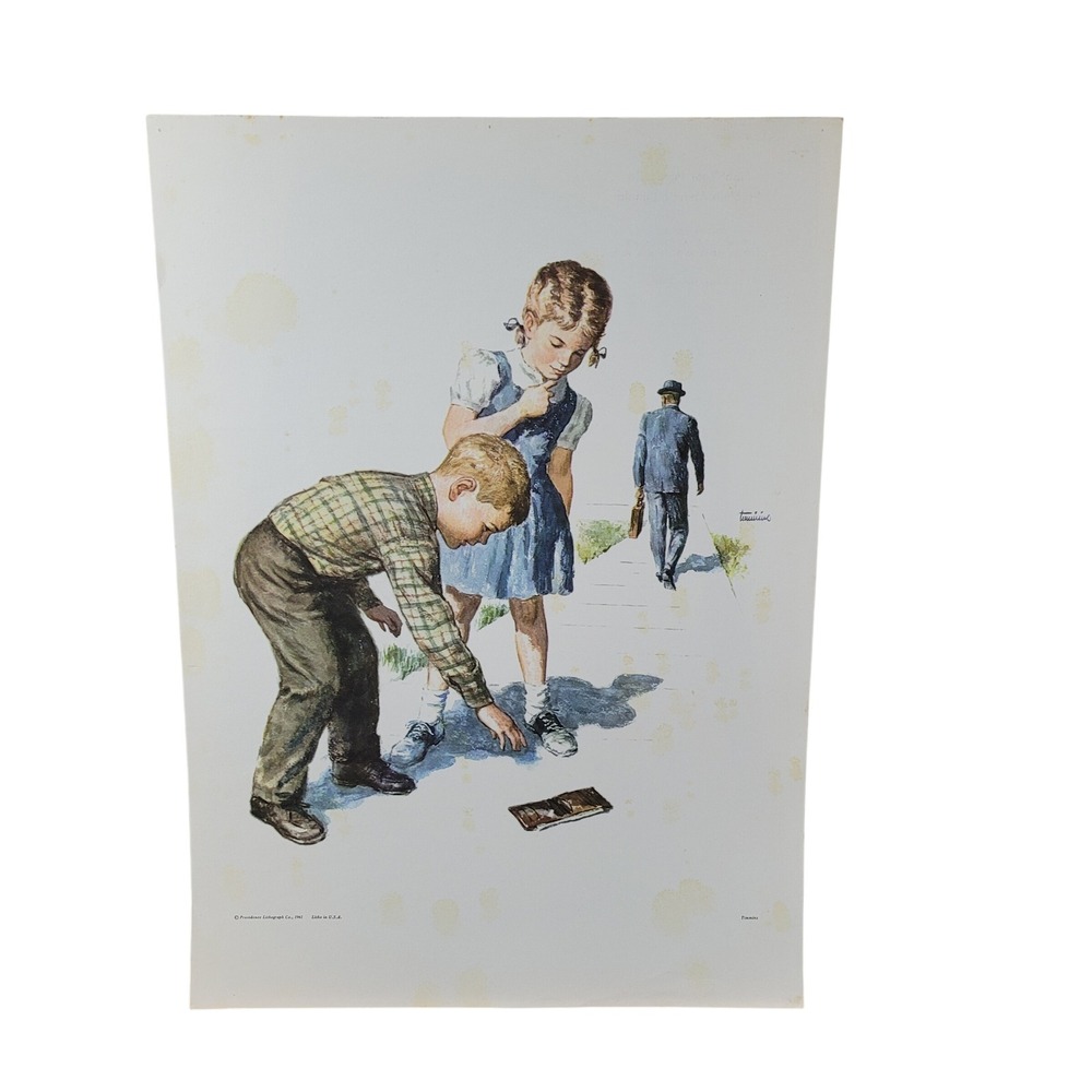 Vintage 1961 Providence Lithograph Sunday School Poster Problem About a Billfold